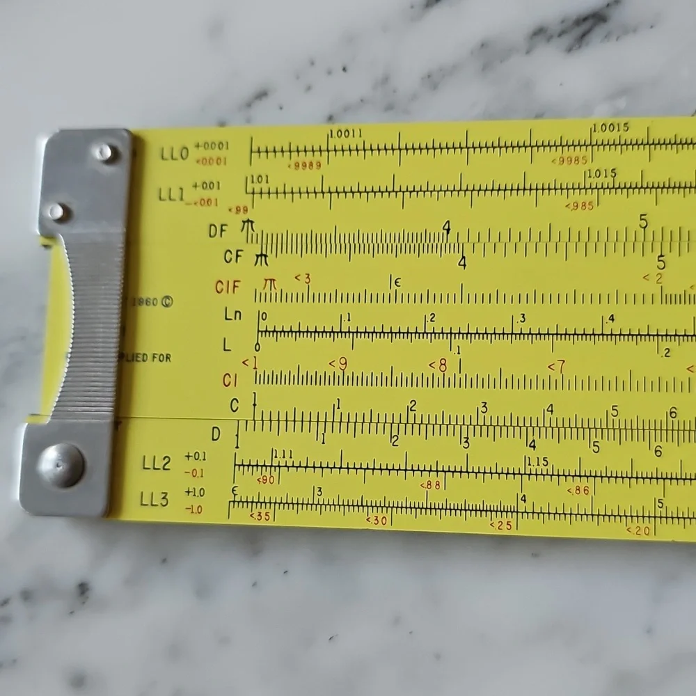 Vintage Pickett N-3-ES Power Log Exponential Slide Rule With Leather Case - Picture 5 of 15